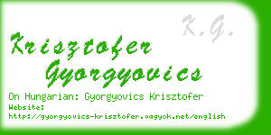 krisztofer gyorgyovics business card